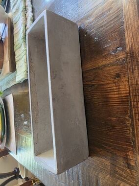 Avenue Concrete Vessel Rectangular Decorative Tray - Light Gray HEAVY EUC